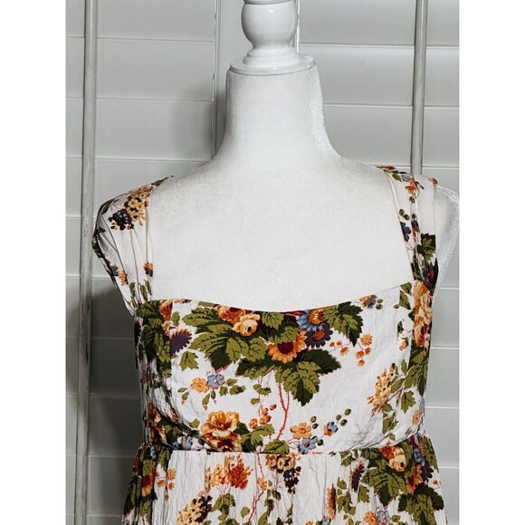 By Anthropologie Size M Square-Neck Lined Floral Maxi Dress Boho Feminine - Picture 3 of 14